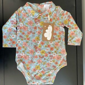 NWT Angel Dear Peter Pan Collar Bodysuit - floating foral